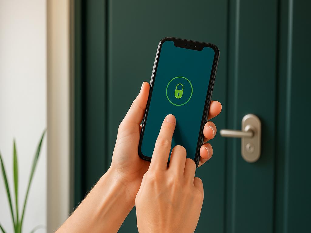 Smartphone unlocking a co‑living door